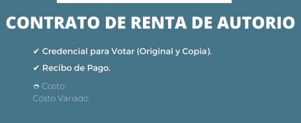 CONTRATO DE RENTA DE AUTORIO