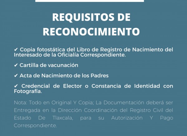 REQUISITOS DE RECONOCIMIENTO